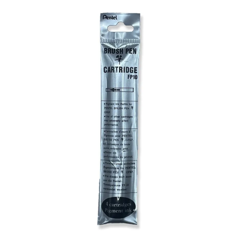 Pentel Pocket Brush Pen Refill – Grå 4stk