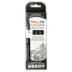 Pentel Pointliner – Sett med 5 stk Fineliner – Sort