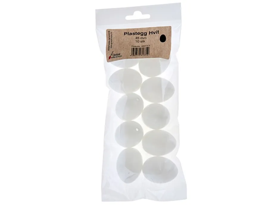 Plastegg – 45mm – Hvit – 10stk
