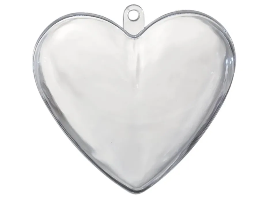 Plasthjerte transparent 5stk – 100mm