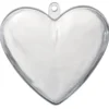 Plasthjerte transparent 5stk – 80mm
