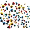 Plastøyne farget m/øyenvipper mix – 100stk
