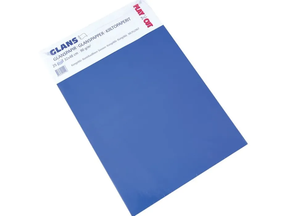 Playcut Glanspapir 32x48cm – Blå – 25ark