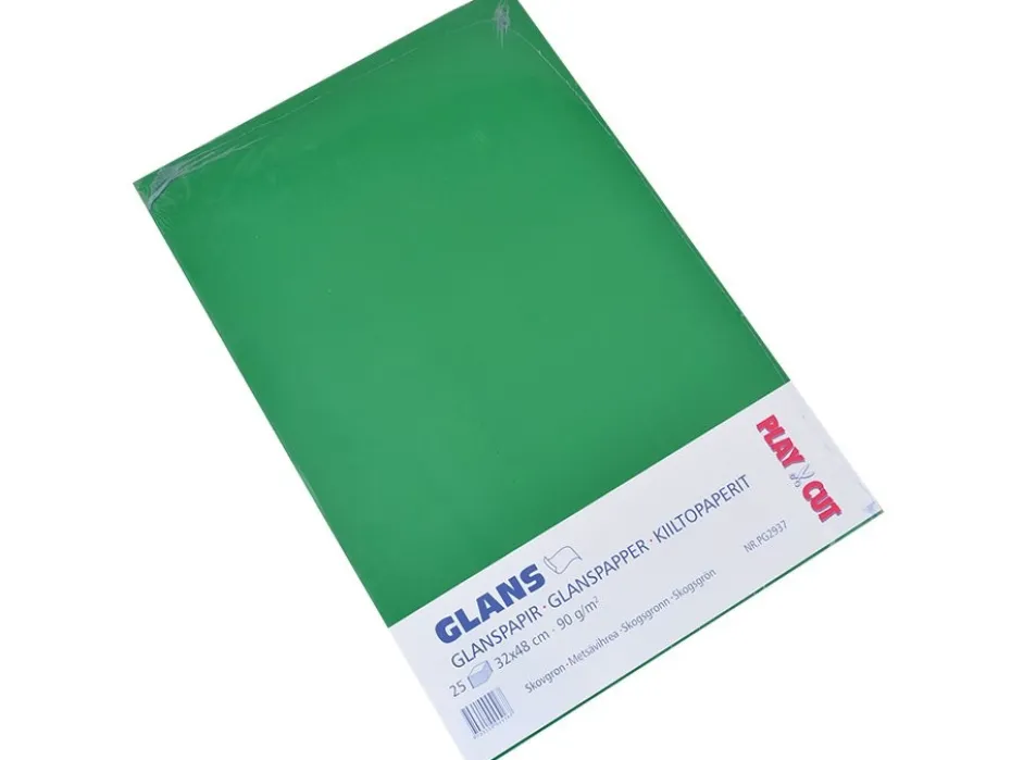 Playcut Glanspapir 32x48cm – Grønn – 25ark