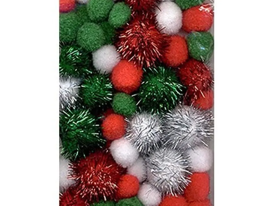 Pomponger sett m/glitter – Jul – 50ass.