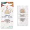 Pony Broderinåler spiss gulløye str. 18/22 – 6 stk