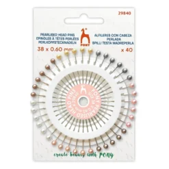 Pony Knappenåler perlehoder 40stk 38×0,60mm – Mix