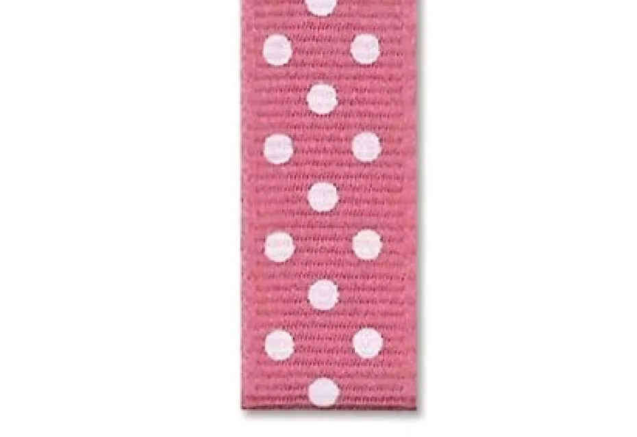 Prikkete bånd 10mm – 45 Rosa – 10m