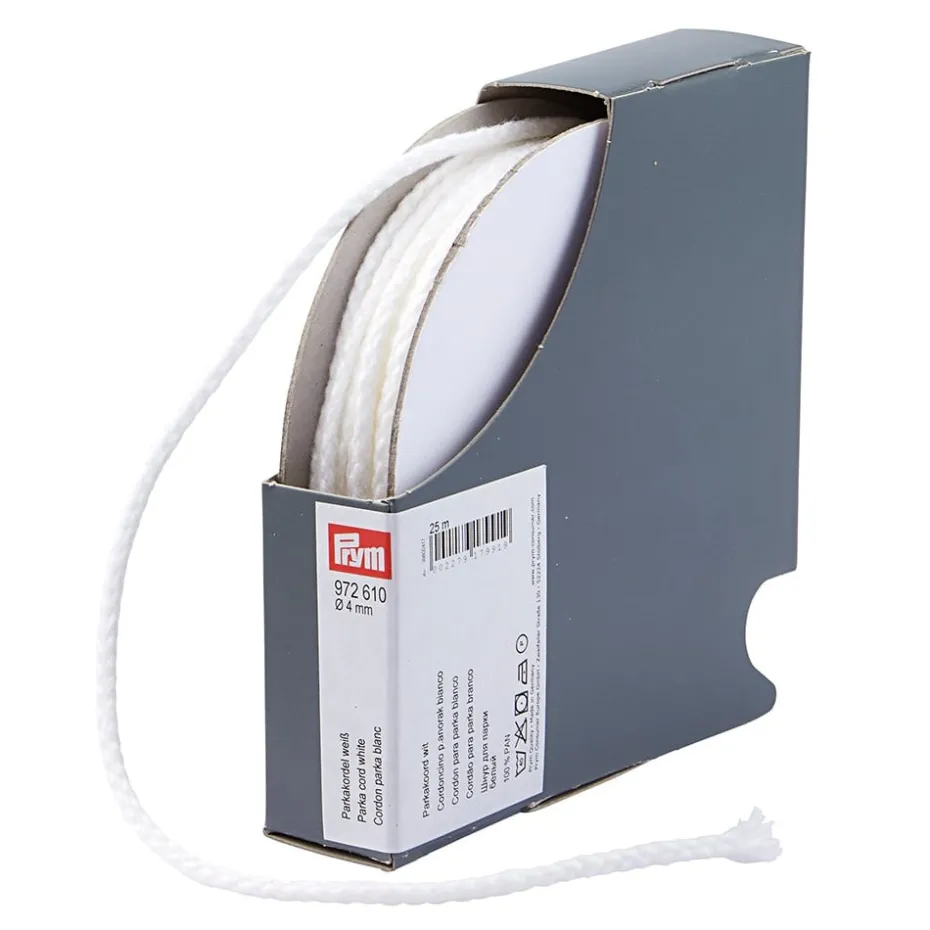 Prym Anorakksnor 4mm 25meter – Hvit