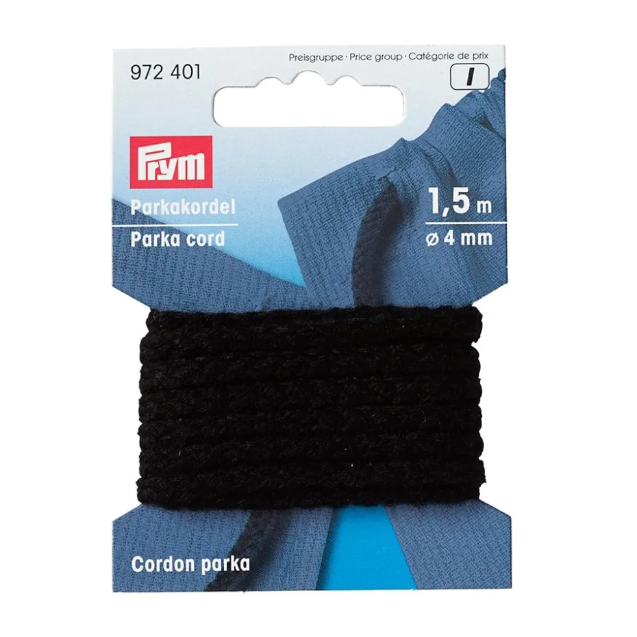 Prym Anorakksnor 4mm 1,5meter – Sort