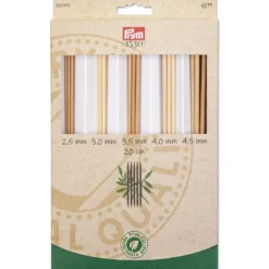Prym 1530 Bambus Sett – Settpinne 5 stk – 20cm 2,5-4,5mm