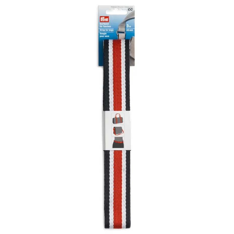 Prym Beltebånd – 40mm 3m – Blå/hvit/rød