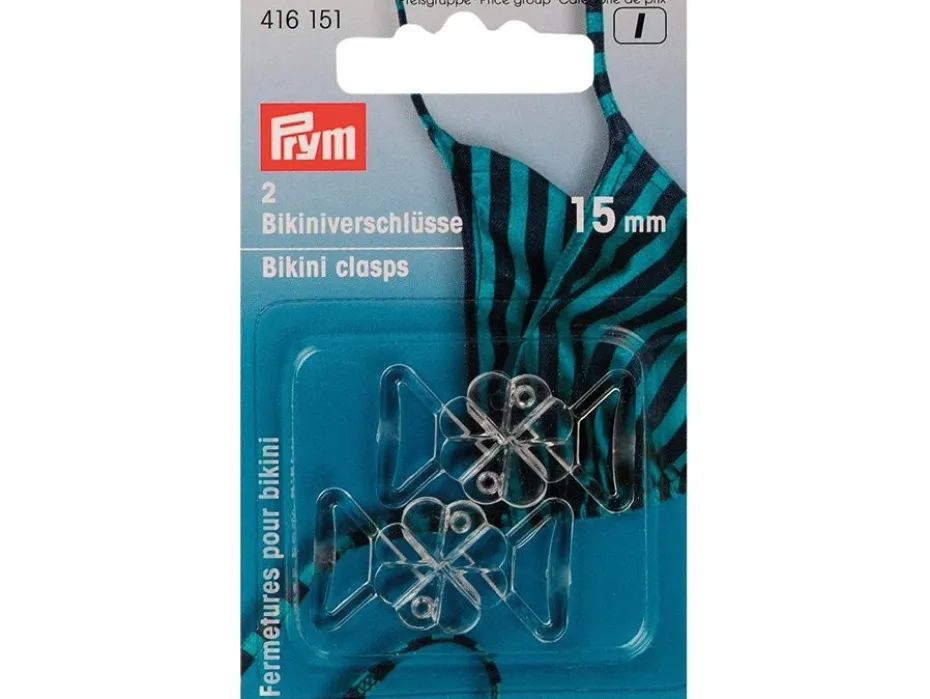 Prym Bikinilås 15mm 2stk Transparent