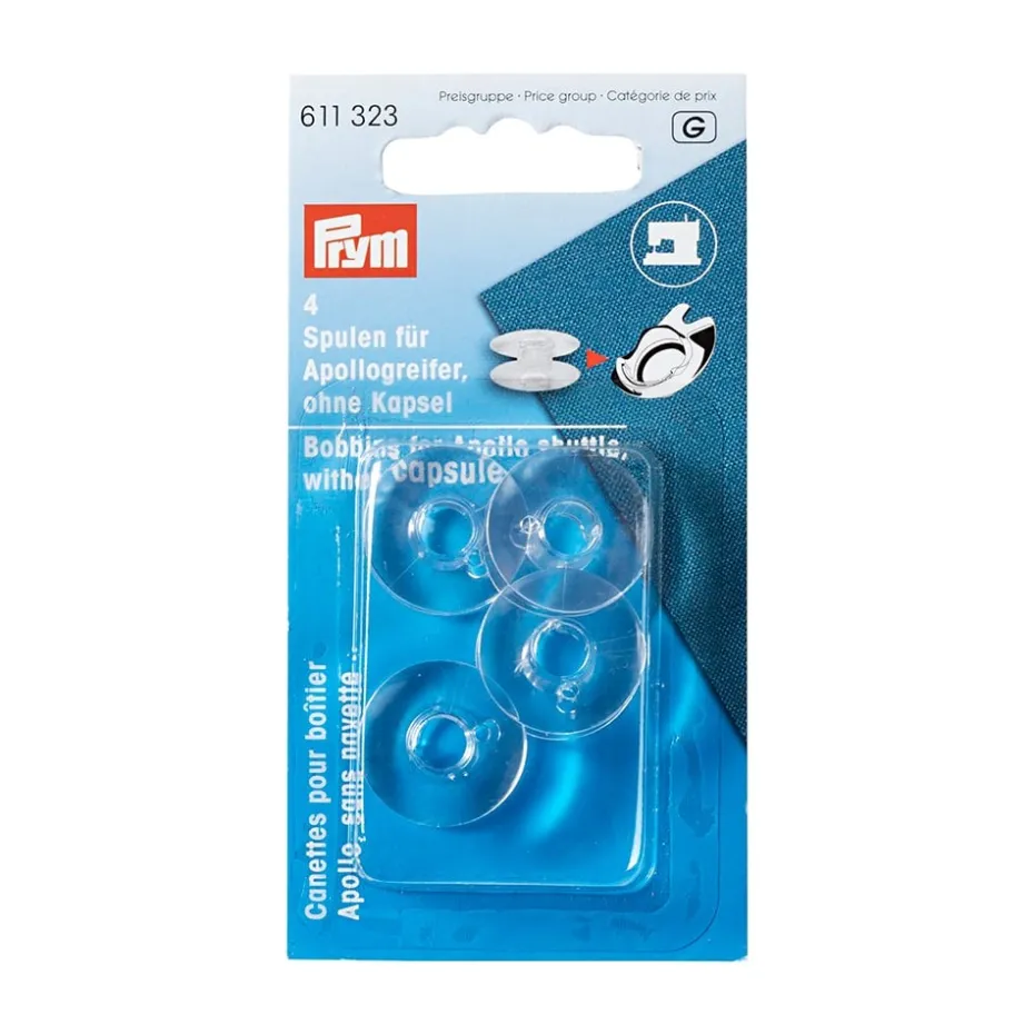 Prym Bobbins for horizontal shuttle plastic 20mm 66 K