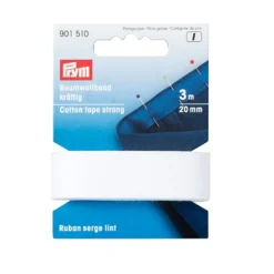Prym Bomullsbånd kraftig 20mm 3m – Hvit