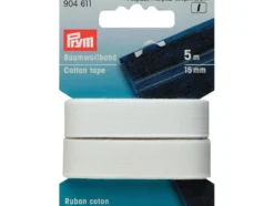 Prym Bomullsbånd 15mm 5m – Hvit