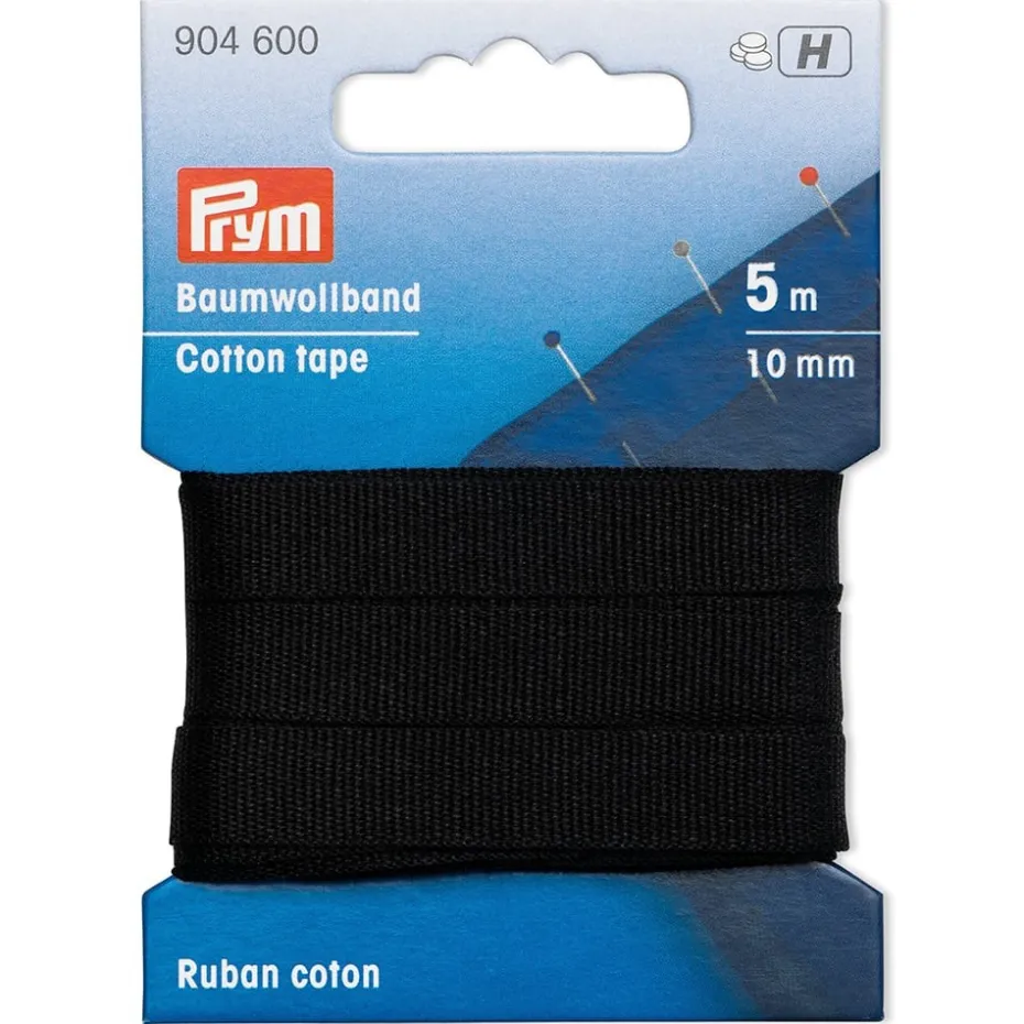 Prym Bomullsbånd 10mm 5m – Sort