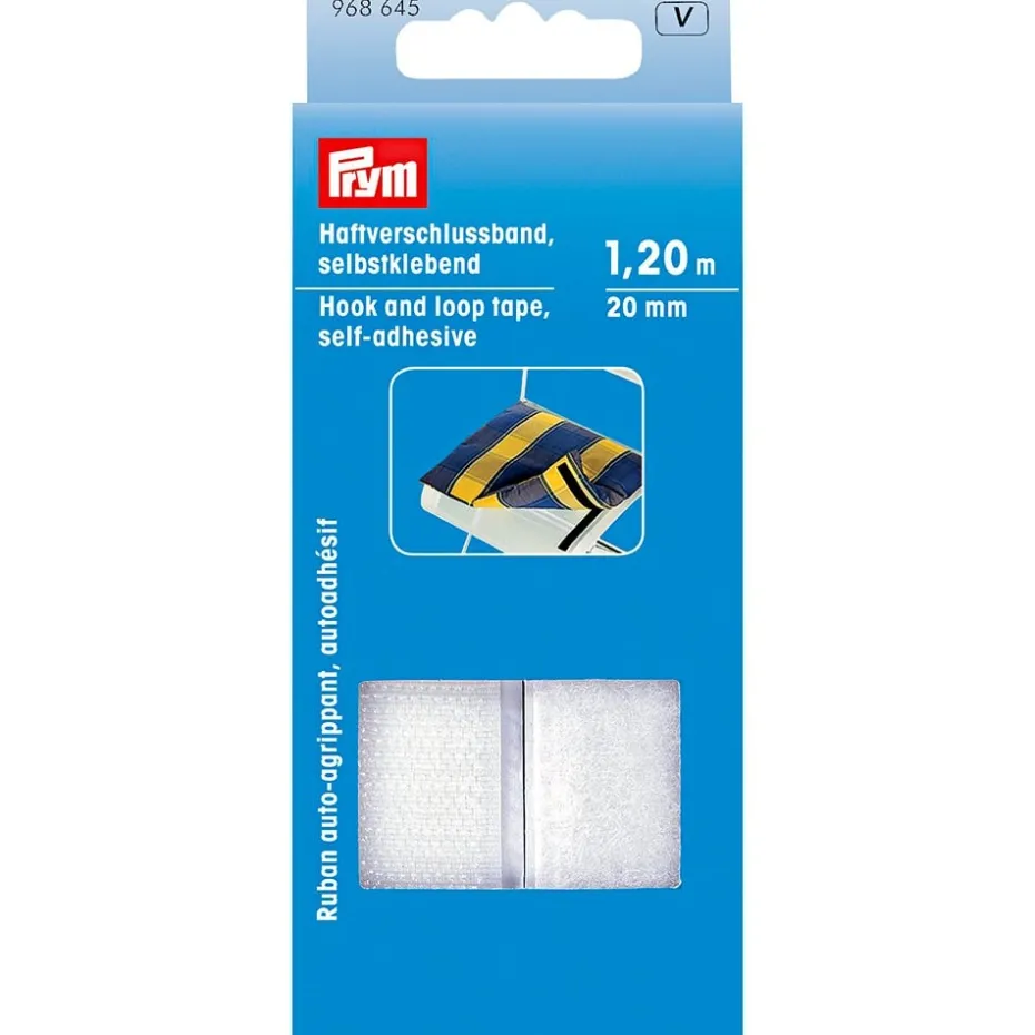 Prym Borrelås selvklebende – Hvit – 20mm x 1,2m