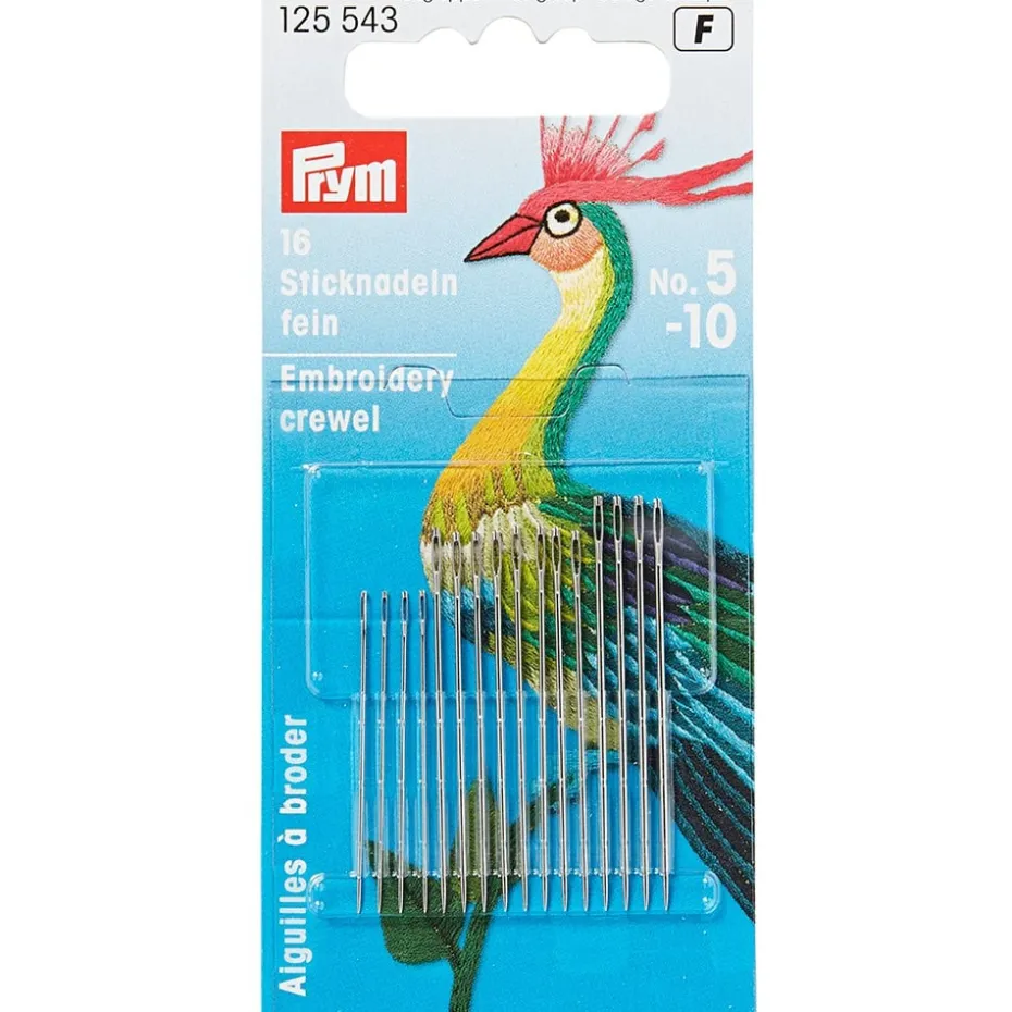 Prym Broderinåler Chenille fin 16stk – No.5-10 – Sølv