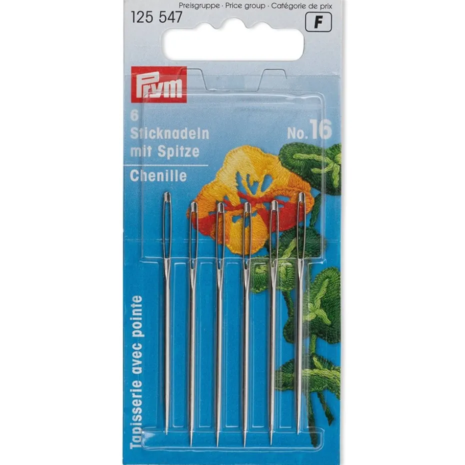Prym Broderinåler Chenille spiss 6stk – No.16 – Sølv