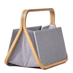 Prym Canvas & Bamboo Oppbevaringskurv – Antrasitt