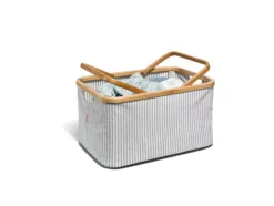 Prym Canvas & Bamboo Oppbevaringskurv 450x300x220mm – Grå