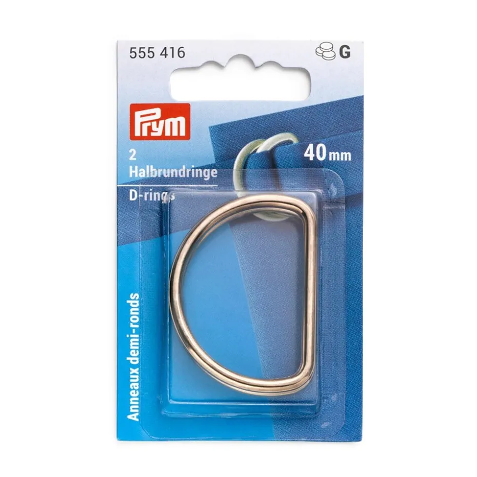 Prym D-ring 40mm 2stk – New gold