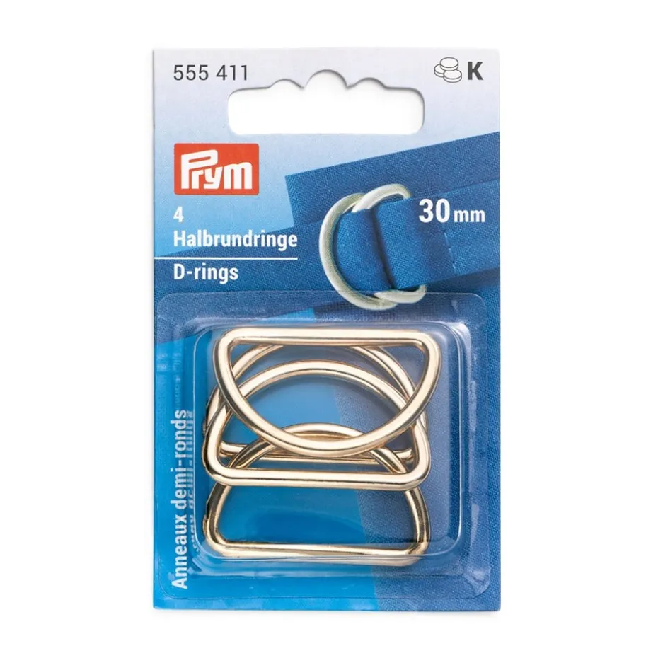Prym D-ring 30mm 4stk – New gold
