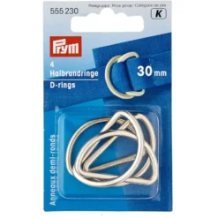 Prym D-ring 30mm 4stk – Sølv