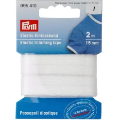 Prym Elastic trimming tape – 15mm Hvit