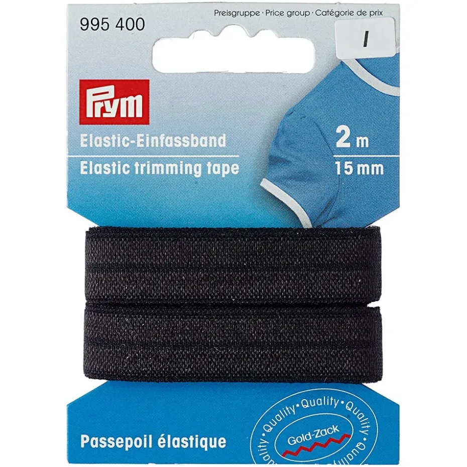 Prym Elastic trimming tape – 15mm Sort