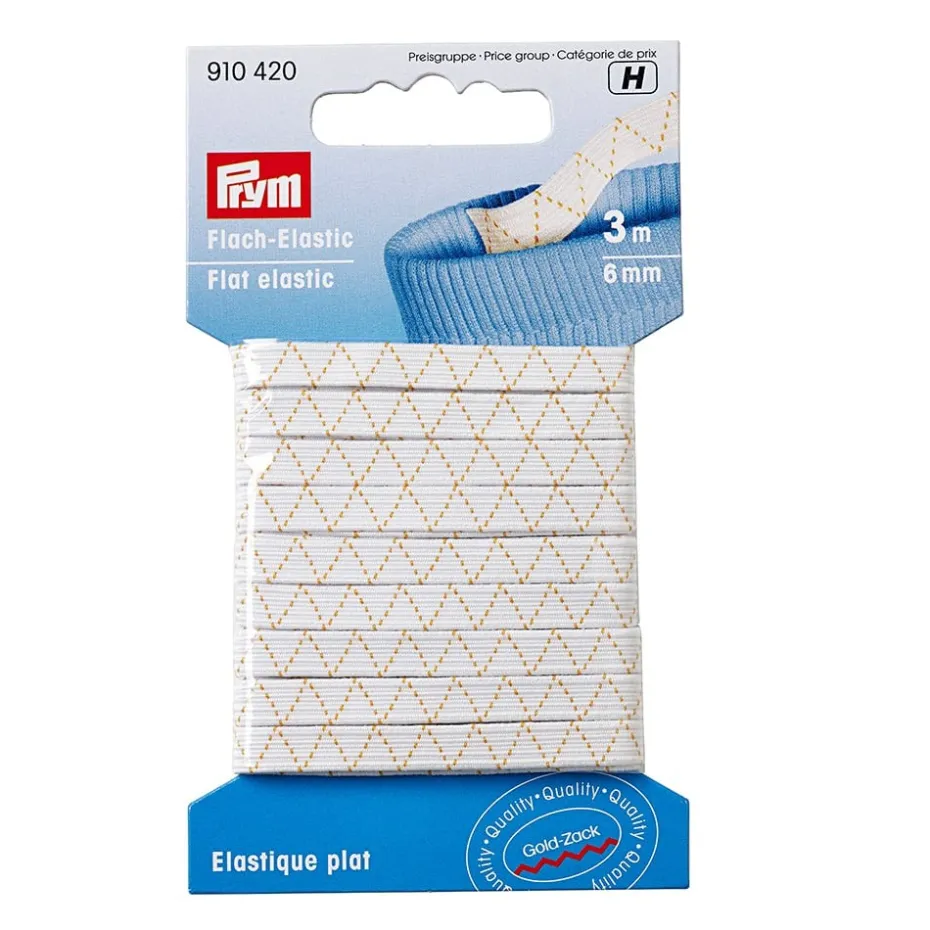 Prym Elastisk strikk – 3m 6mm – Hvit