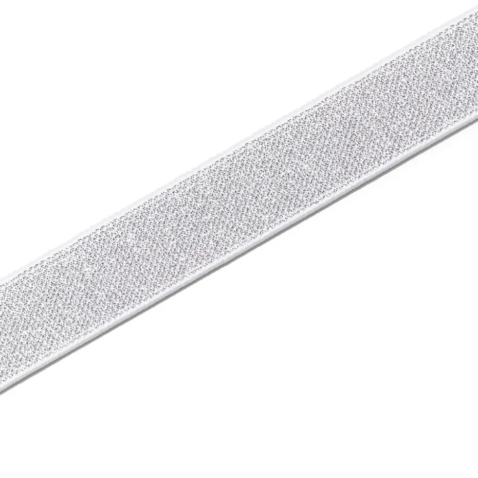 Prym Elastisk strikk – 7m 25mm – Hvit/Sølv