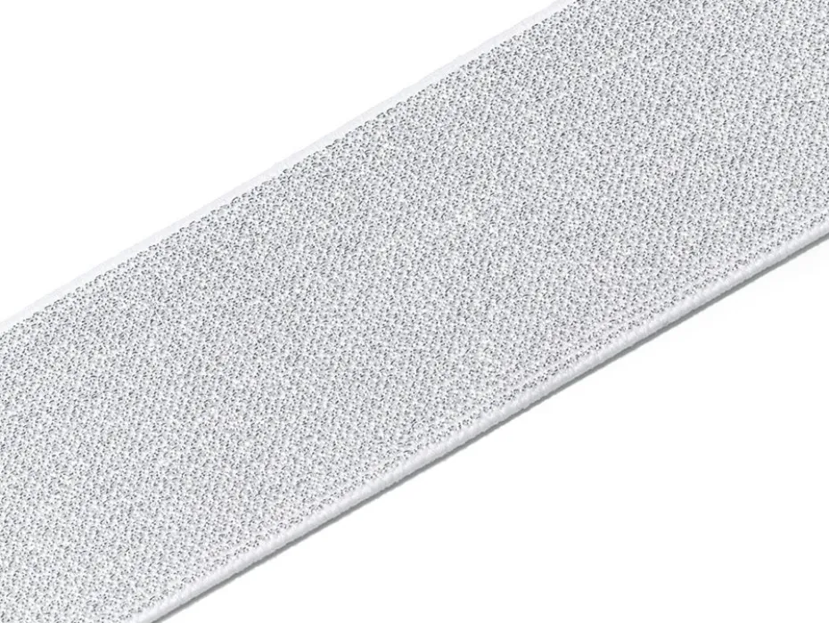 Prym Elastisk strikk – 7m 50mm – Hvit/Sølv