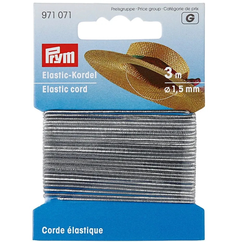Prym Elastisk strikk 1,5mm – 3m – Sølv