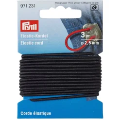 Prym Elastisk strikk 2,5mm – 3m – Sort