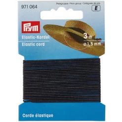 Prym Elastisk strikk 1,5mm – 3m – Sort