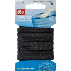 Prym Elastisk strikk – 5m 7mm – Sort