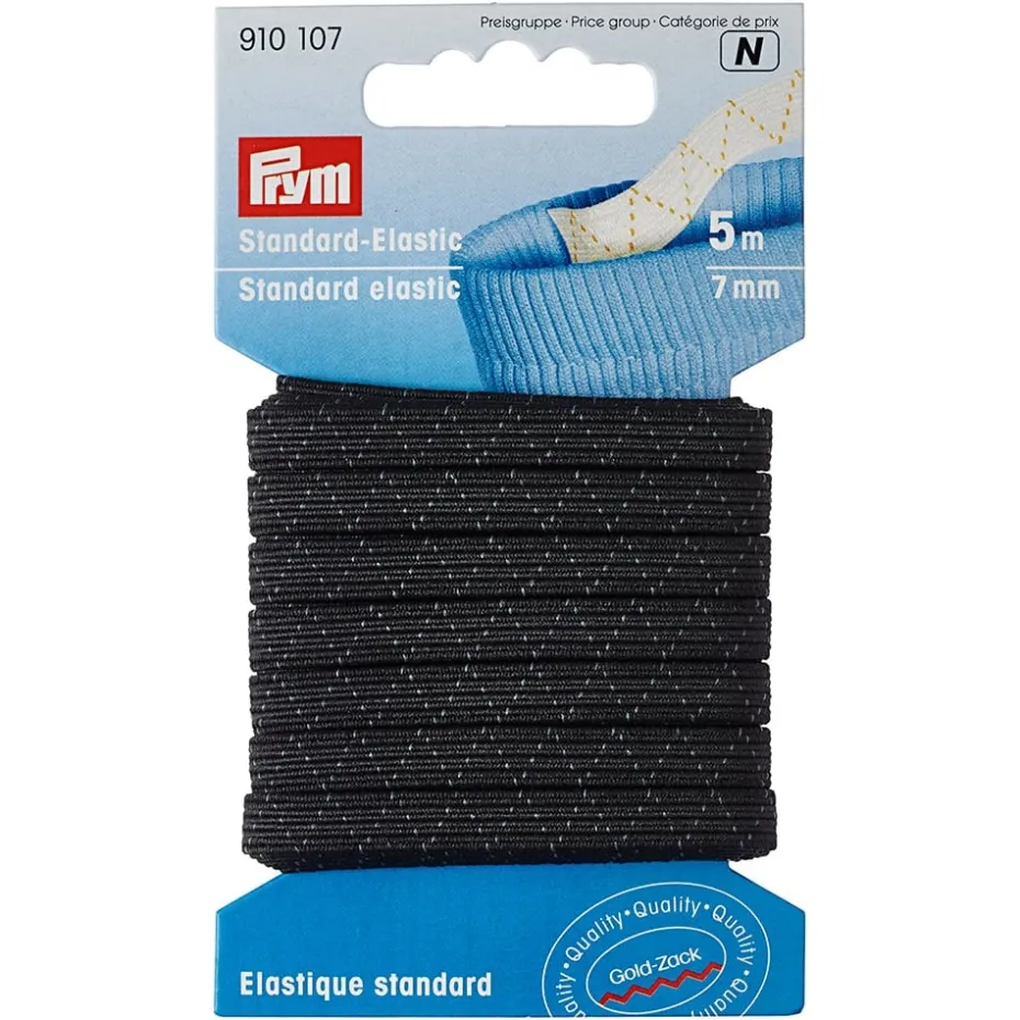 Prym Elastisk strikk – 5m 7mm – Sort