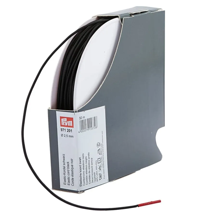 Prym Elastisk strikk 2,5mm – 50m – Sort