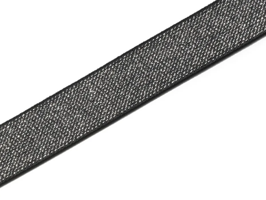 Prym Elastisk strikk – 7m 25mm – Sort/Sølv