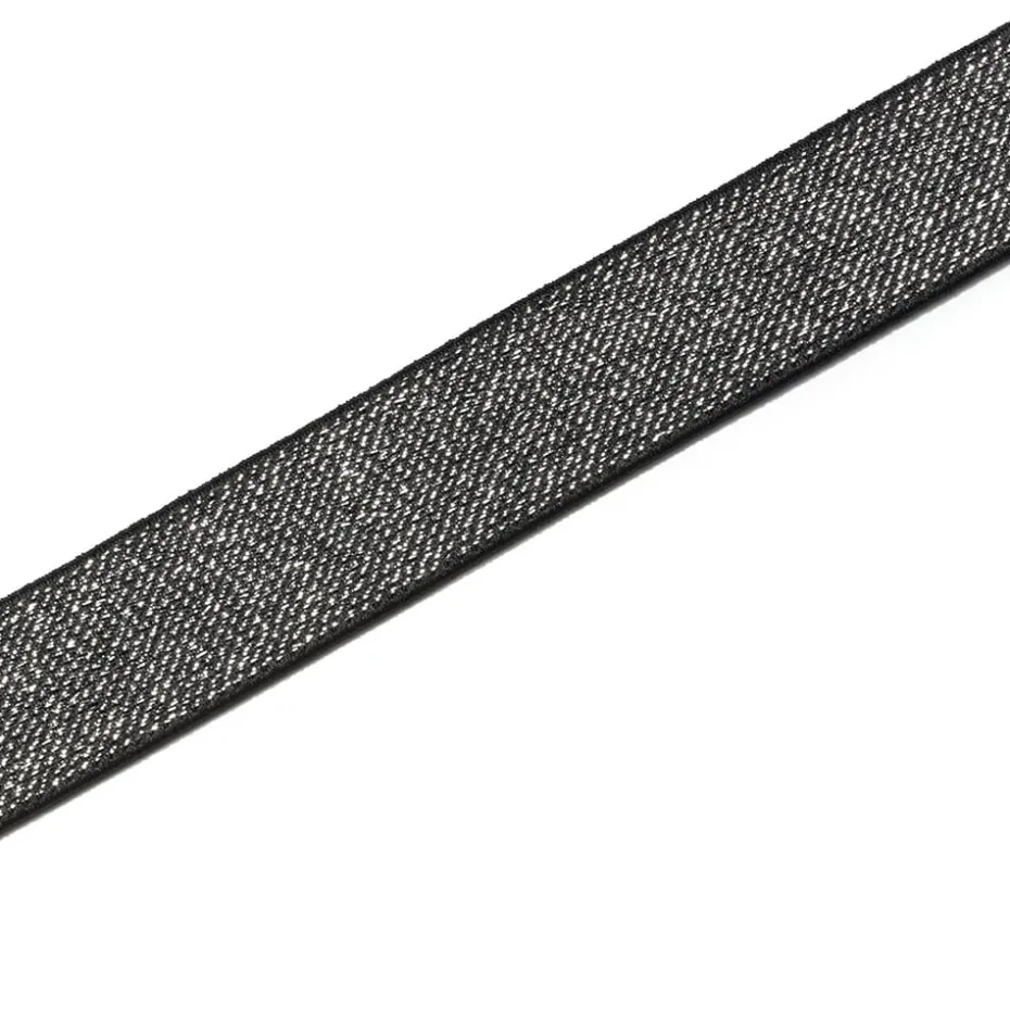 Prym Elastisk strikk – 7m 25mm – Sort/Sølv