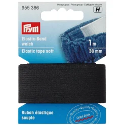 Prym Elastisk strikk – Soft – 1m 30mm – Sort