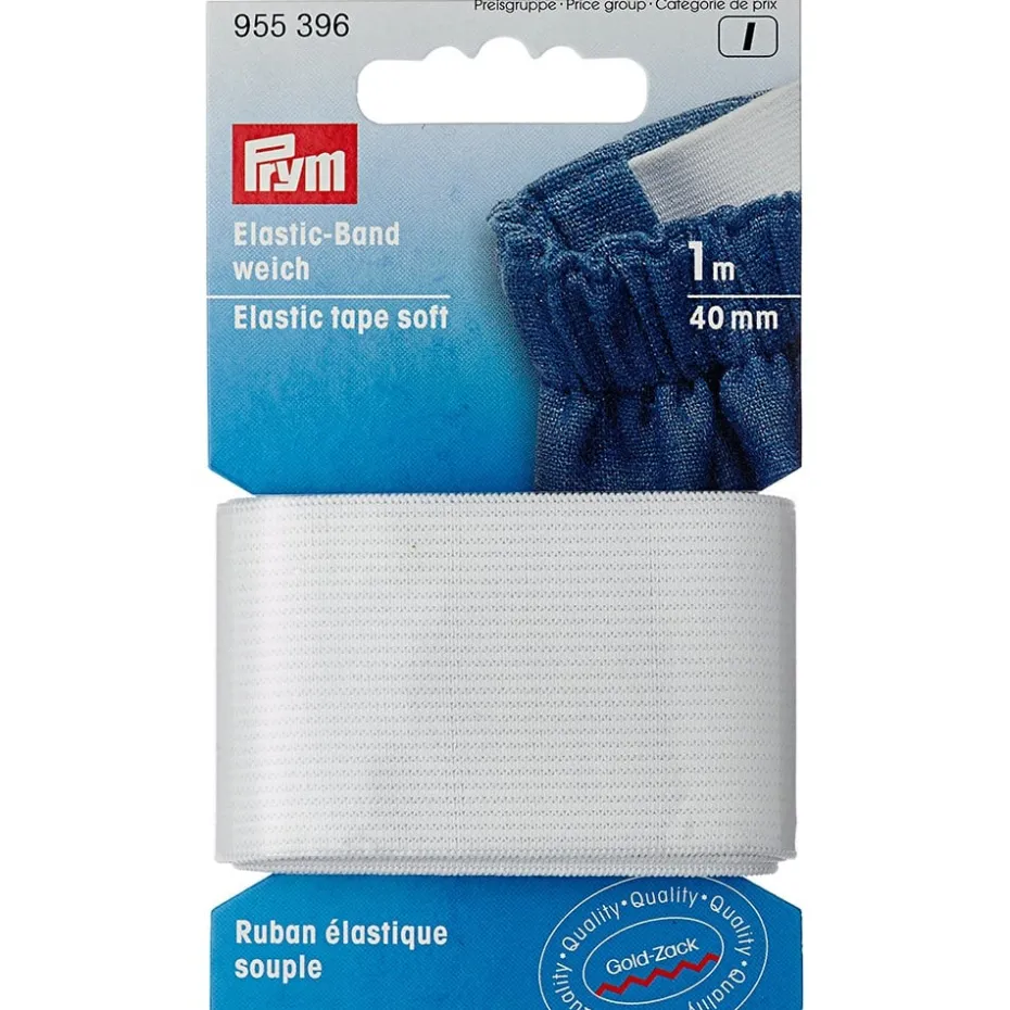 Prym Elastisk strikk – Soft – 1m 40mm – Hvit