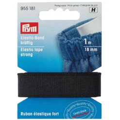Prym Elastisk strikk – Sterk – 1m 18mm – Sort