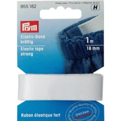 Prym Elastisk strikk – Sterk – 1m 18mm – Hvit