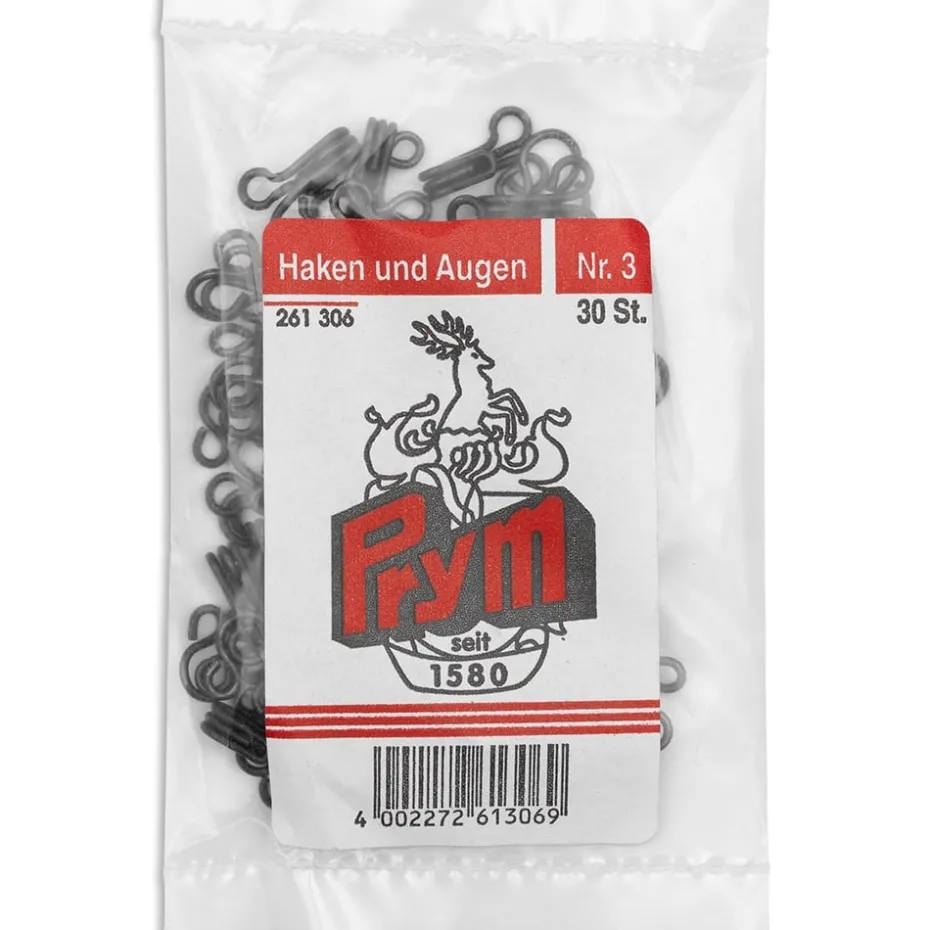 Prym hekter sort 30stk.