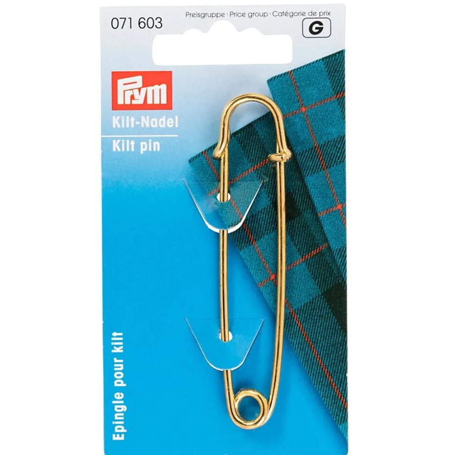 Prym Kiltenål 1stk 76mm – Gullfarget