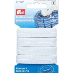 Prym Knappehullstrikk – 3m 12mm – Hvit