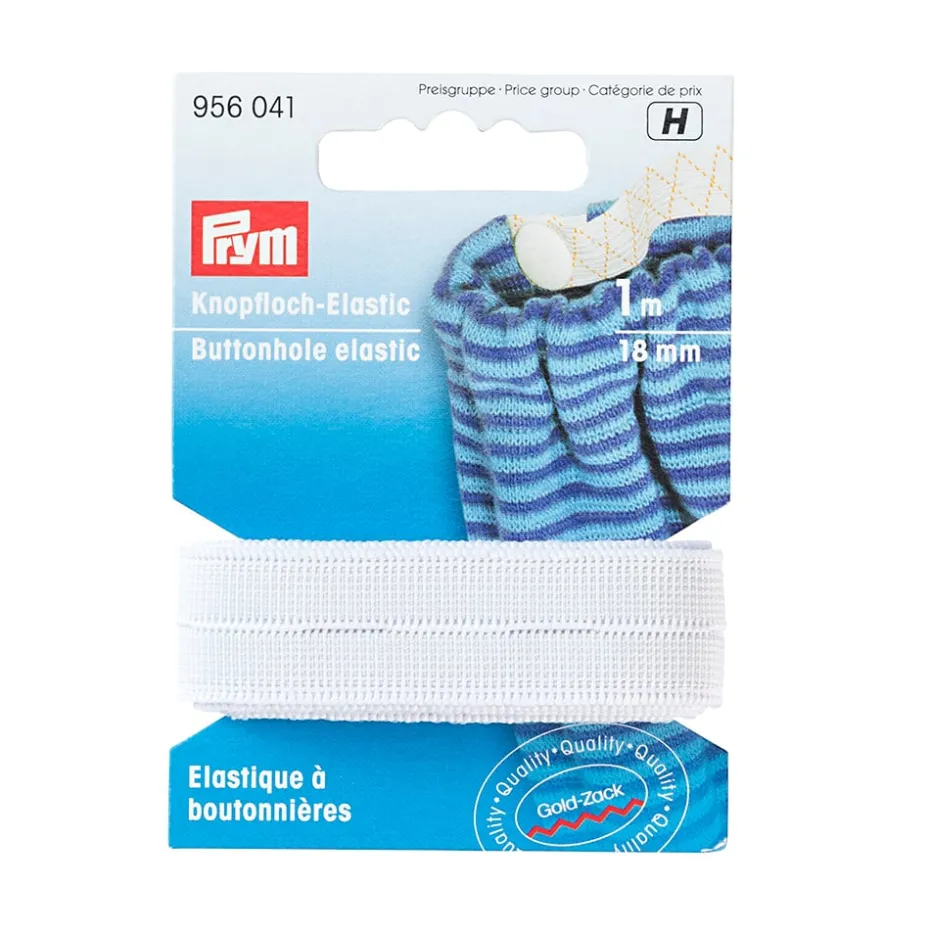 Prym Knappehullstrikk – 1m 18mm – Hvit